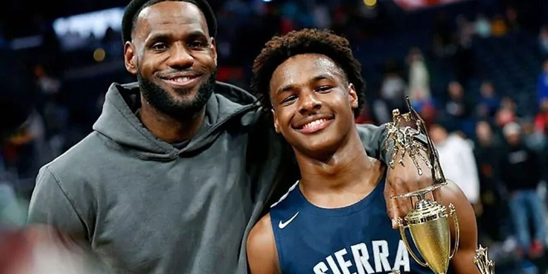 LeBron James seen at Dodgers game with son Bronny