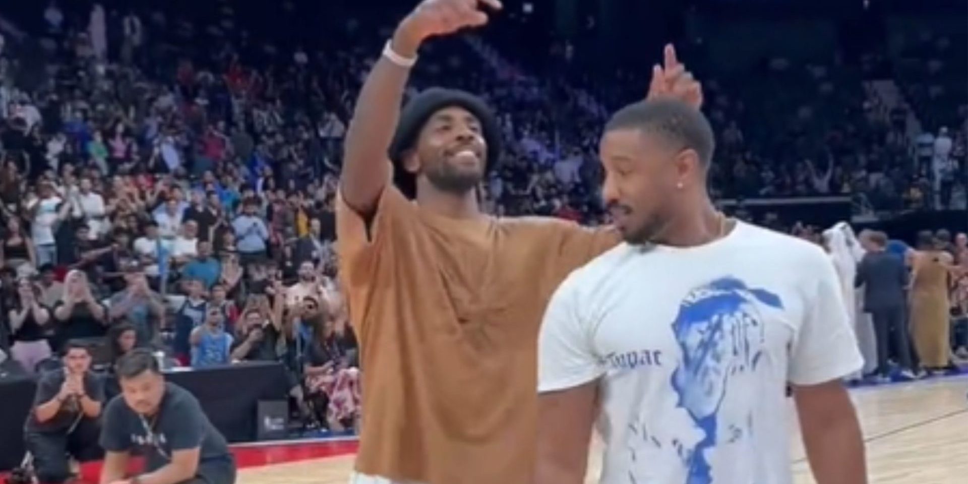 Kyrie Irving loses shooting competition to actor Michael B. Jordan in Abu Dhabi
