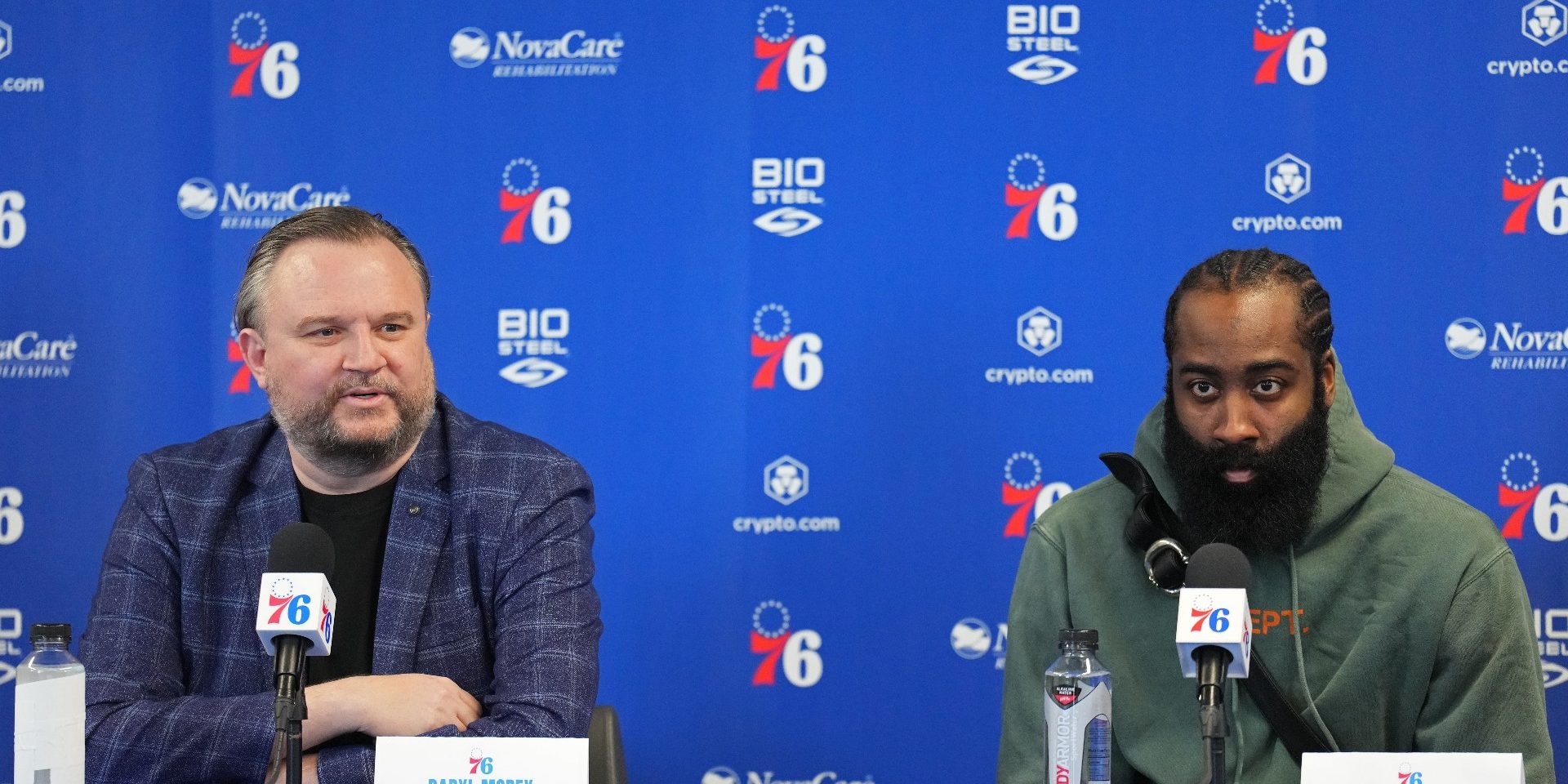 James Harden trade rumors: 76ers president Daryl Morey reacts to request, Joel Embiid's viral comments