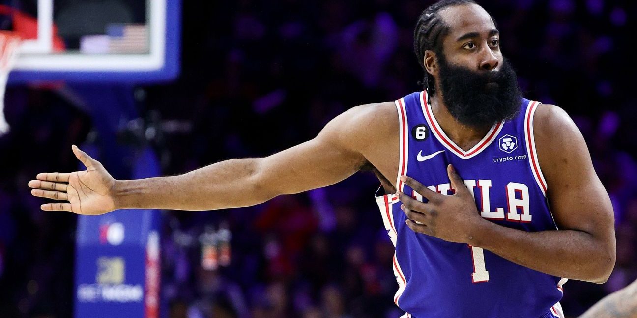 Harden, seeking trade, not at Sixers' media day